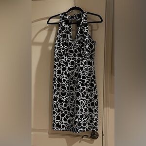 Connected Apparel Black and White halter Dress size 6